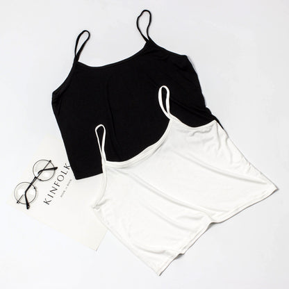 modal tank top 33 wider and wider Versatile slim-fit vest suspenders sexy sling fashion simple girls' camisole multiple sizes and colors self-designed women's modal tank top sling wider and wider factory wholesale support customized samples NO.30