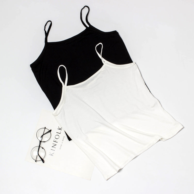 modal tank top 35 wider and wider Versatile slim-fit vest suspenders sexy sling fashion simple girls' camisole multiple sizes and colors self-designed women's modal tank top sling wider and wider factory wholesale support customized samples NO.35