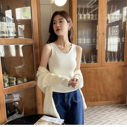 modal tank top  2 plus velvet Slim vest sling new style fashionable sling simple versatile girls' camisole multiple sizes and colors self-designed women's modal tank top plus velvet factory wholesale support customized samples NO.2