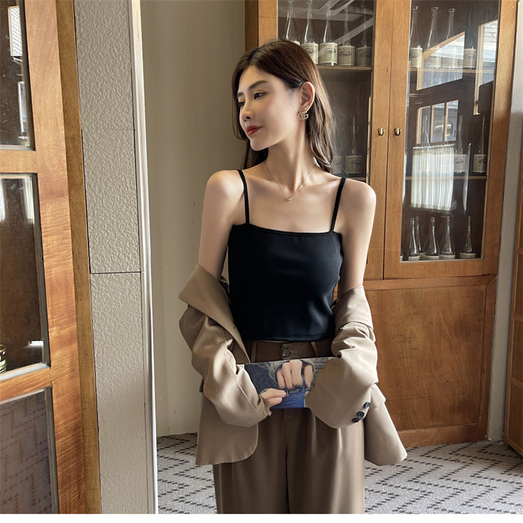 modal tank top  19 plus velvet Slim vest sling new style fashionable sling simple versatile girls' camisole multiple sizes and colors self-designed women's modal tank top plus velvet factory wholesale support customized samples NO.19