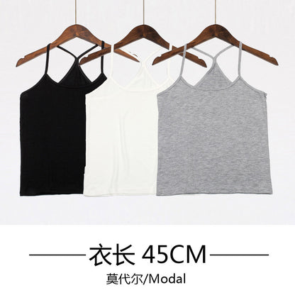 modal tank top 42 Versatile slim-fit vest suspenders sexy sling fashion simple girls' camisole multiple sizes and colors self-designed women's modal tank top sling factory wholesale support customized samples NO.42