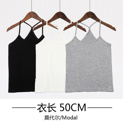 modal tank top 58 50cm Versatile slim-fit vest suspenders sexy sling fashion simple girls' camisole multiple sizes and colors self-designed women's modal tank top sling factory wholesale support customized samples NO.58