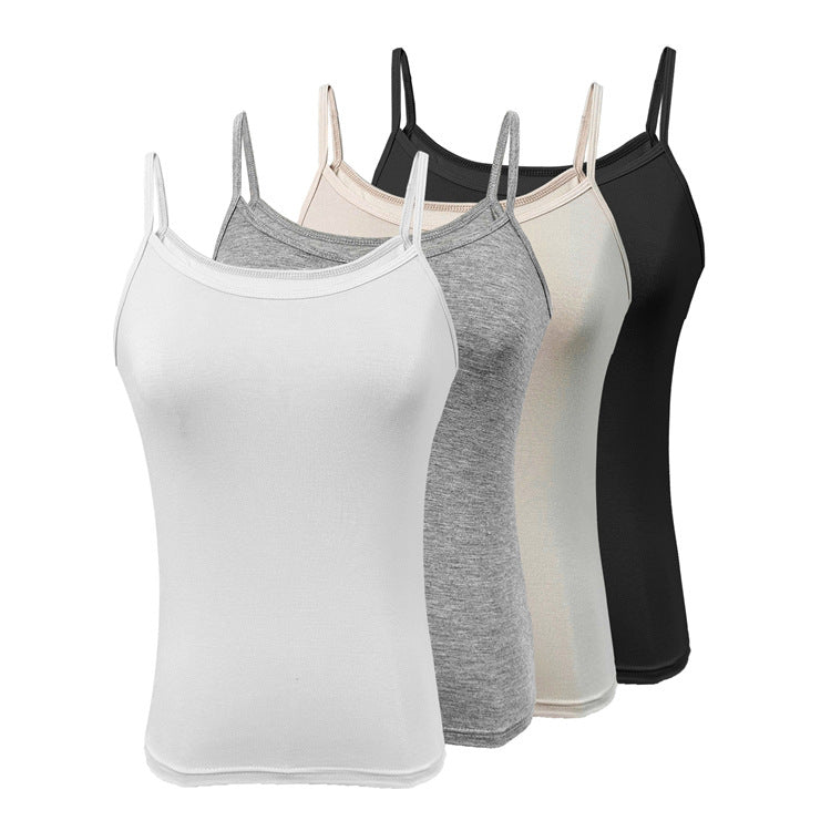 modal tank top 36 wider and wider Versatile slim-fit vest suspenders sexy sling fashion simple girls' camisole multiple sizes and colors self-designed women's modal tank top sling wider and wider factory wholesale support customized samples NO.36