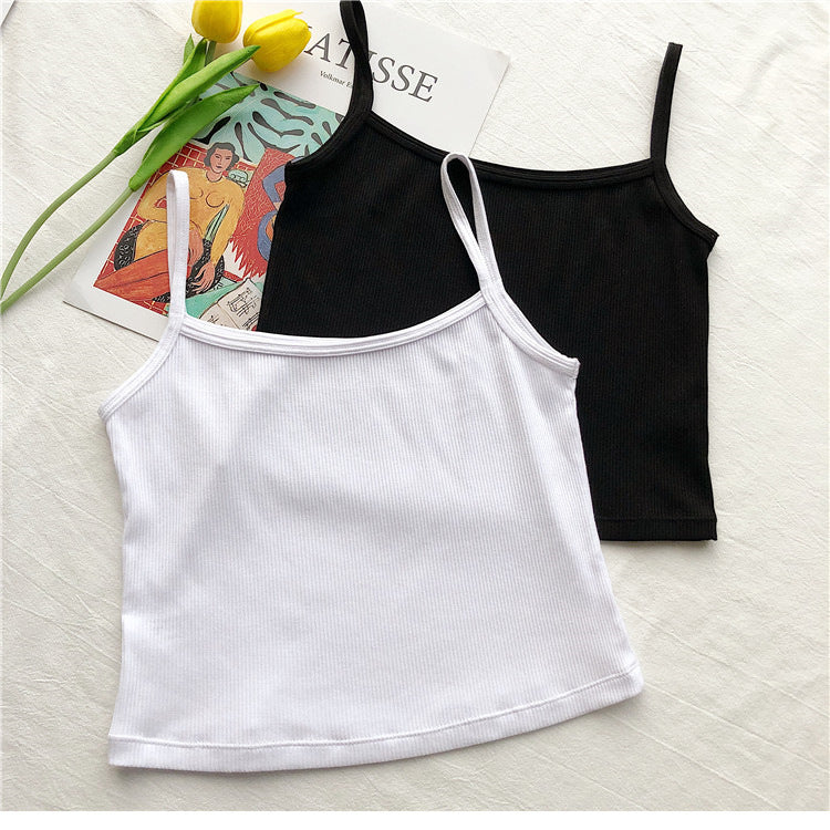 modal tank top 53 ribbing tank top Versatile slim-fit vest suspenders sexy sling fashion simple girls' camisole multiple sizes and colors self-designed women's modal tank top sling factory wholesale support customized samples NO.53