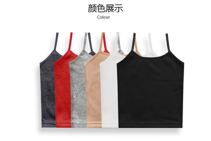 modal tank top  14 plus velvet Slim vest sling new style fashionable sling simple versatile girls' camisole multiple sizes and colors self-designed women's modal tank top plus velvet factory wholesale support customized samples NO.14