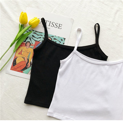 modal tank top 53 ribbing tank top Versatile slim-fit vest suspenders sexy sling fashion simple girls' camisole multiple sizes and colors self-designed women's modal tank top sling factory wholesale support customized samples NO.53