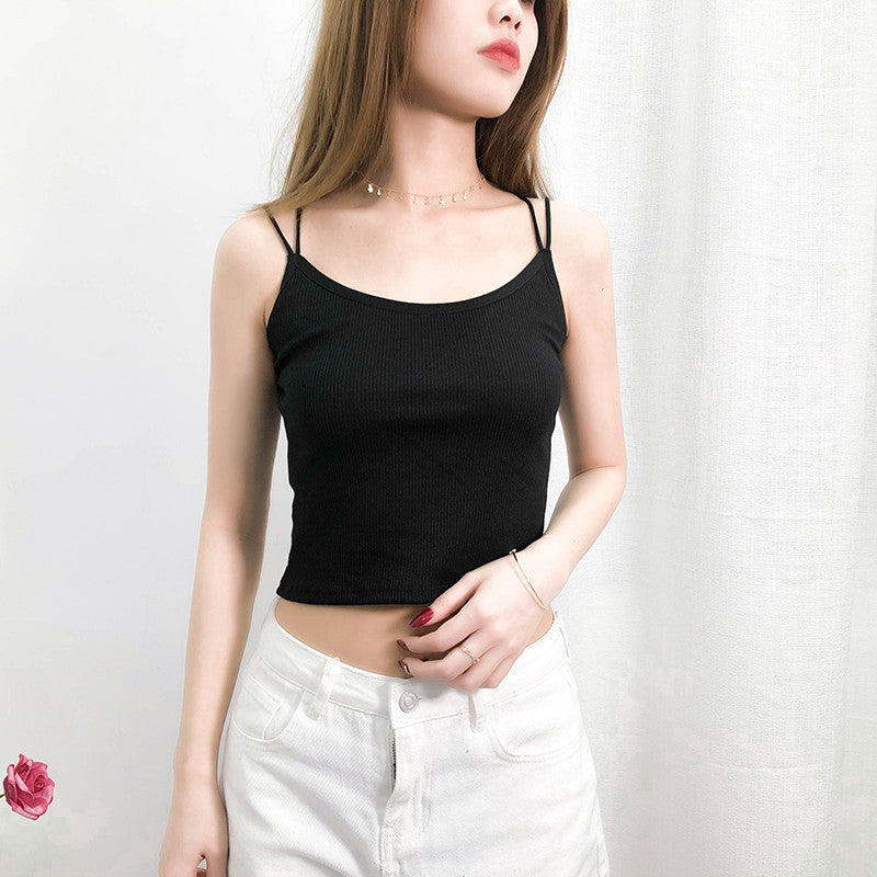 modal tank top 19 Versatile slim-fit vest suspenders sexy sling fashion simple girls' camisole multiple sizes and colors self-designed women's modal tank top sling factory wholesale support customized samples NO.19