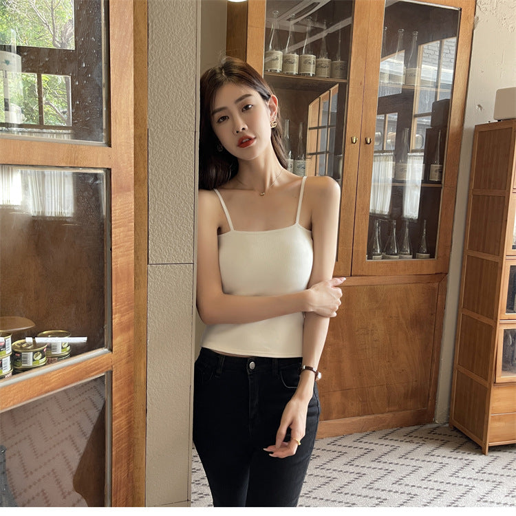 modal tank top  18 plus velvet Slim vest sling new style fashionable sling simple versatile girls' camisole multiple sizes and colors self-designed women's modal tank top plus velvet factory wholesale support customized samples NO.18