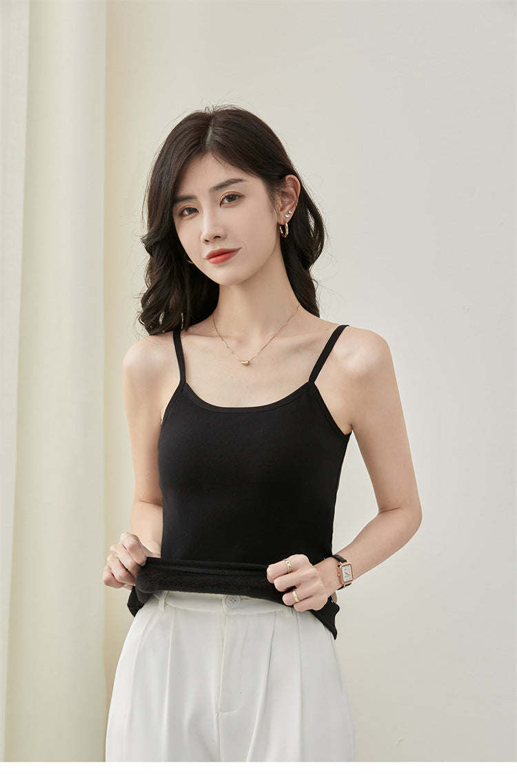 modal tank top  7 plus velvet Slim vest sling new style fashionable sling simple versatile girls' camisole multiple sizes and colors self-designed women's modal tank top plus velvet factory wholesale support customized samples NO.7