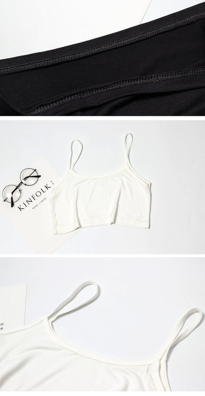 modal tank top 30 Versatile slim-fit vest suspenders sexy sling fashion simple girls' camisole multiple sizes and colors self-designed women's modal tank top sling factory wholesale support customized samples NO.29