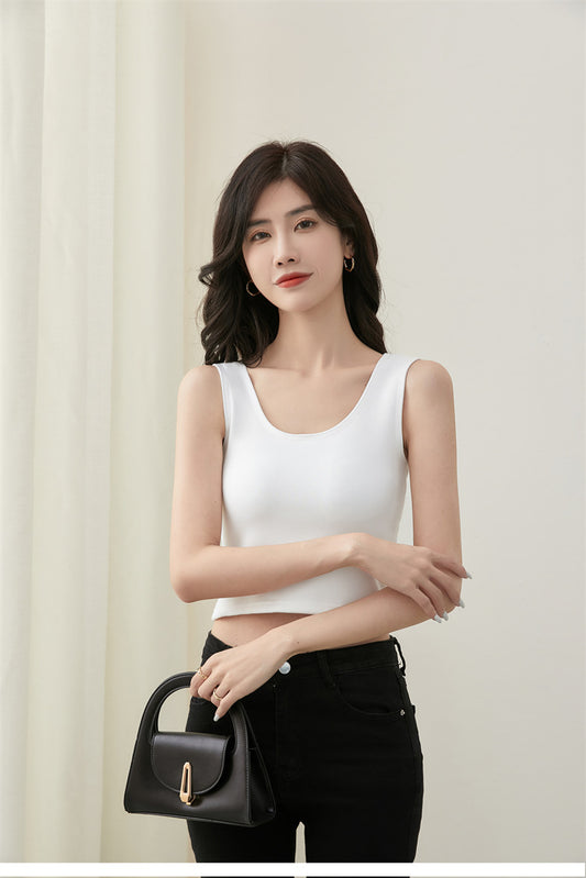 modal tank top  8 plus velvet Slim vest sling new style fashionable sling simple versatile girls' camisole multiple sizes and colors self-designed women's modal tank top plus velvet factory wholesale support customized samples NO.8