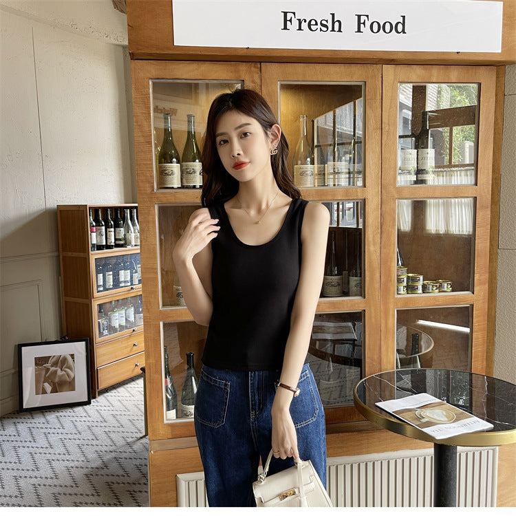 modal tank top  1 plus velvet Slim vest sling new style fashionable sling simple versatile girls' camisole multiple sizes and colors self-designed women's modal tank top plus velvet factory wholesale support customized samples NO.1