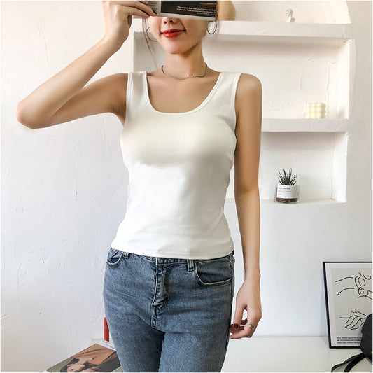 modal tank top 52 ribbing tank top Versatile slim-fit vest suspenders sexy sling fashion simple girls' camisole multiple sizes and colors self-designed women's modal tank top sling factory wholesale support customized samples NO.52