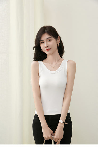 modal tank top  13 plus velvet ribbing tank top Slim vest sling new style fashionable sling simple versatile girls' camisole multiple sizes and colors self-designed women's modal tank top plus velvet factory wholesale support customized samples NO.13