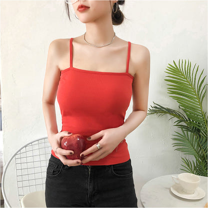 modal tank top 24 Versatile slim-fit vest suspenders sexy sling fashion simple girls' camisole multiple sizes and colors self-designed women's modal tank top sling factory wholesale support customized samples NO.24