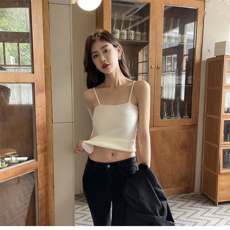 modal tank top  18 plus velvet Slim vest sling new style fashionable sling simple versatile girls' camisole multiple sizes and colors self-designed women's modal tank top plus velvet factory wholesale support customized samples NO.18