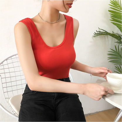 modal tank top 52 ribbing tank top Versatile slim-fit vest suspenders sexy sling fashion simple girls' camisole multiple sizes and colors self-designed women's modal tank top sling factory wholesale support customized samples NO.52