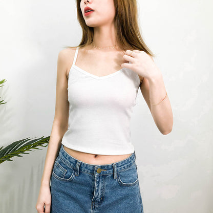 ribbing tank top 5 Versatile slim-fit vest suspenders sexy sling fashion simple girls' camisole multiple sizes and colors self-designed women's modal tank top sling factory wholesale support customized samples NO.5