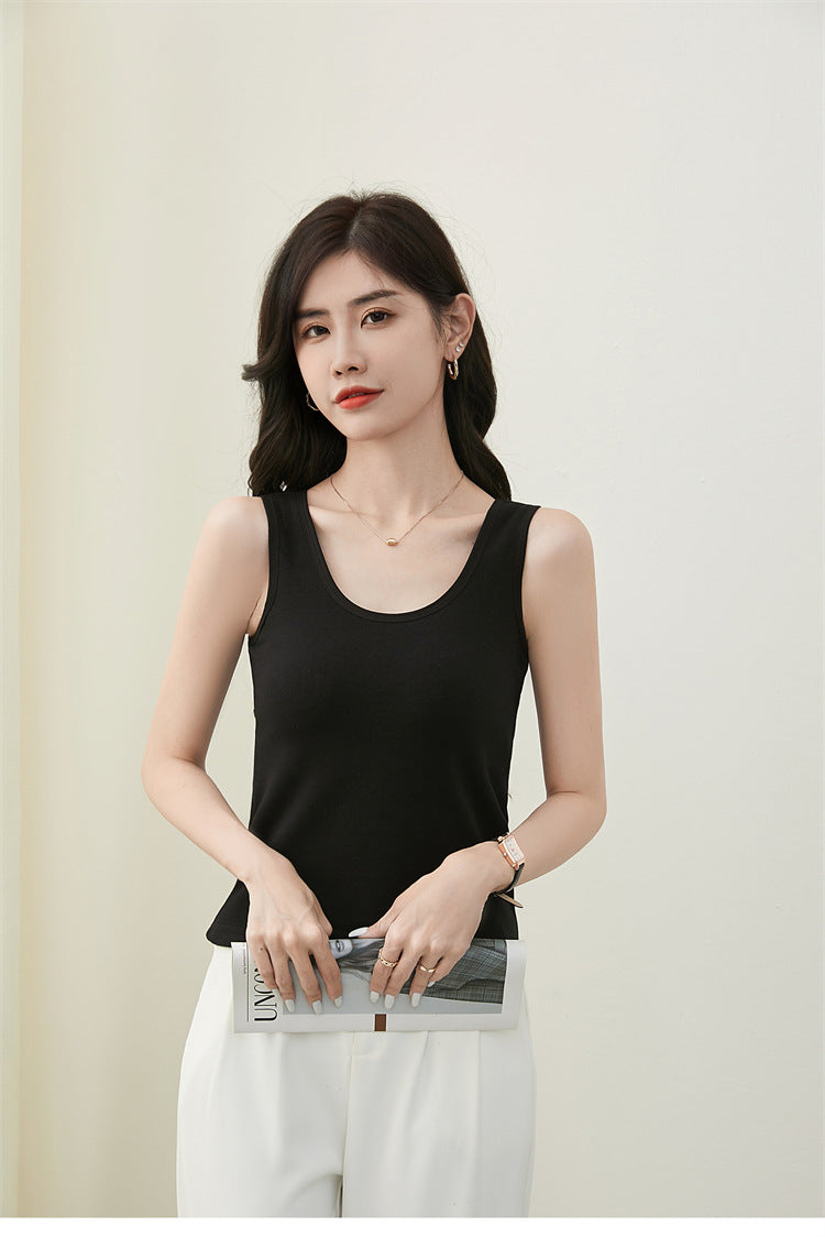 modal tank top  12 plus velvet Slim vest sling new style fashionable sling simple versatile girls' camisole multiple sizes and colors self-designed women's modal tank top plus velvet factory wholesale support customized samples NO.12