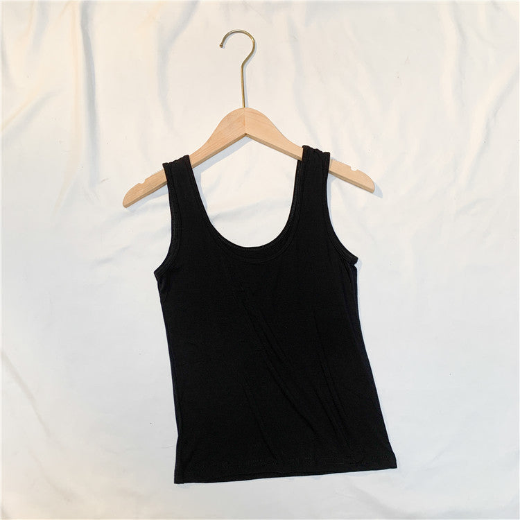 modal tank top 50 Versatile slim-fit vest suspenders sexy sling fashion simple girls' camisole multiple sizes and colors self-designed women's modal tank top sling factory wholesale support customized samples NO.50