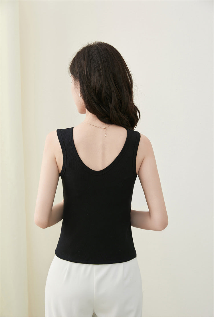 modal tank top  5 plus velvet Slim vest sling new style fashionable sling simple versatile girls' camisole multiple sizes and colors self-designed women's modal tank top plus velvet factory wholesale support customized samples NO.5