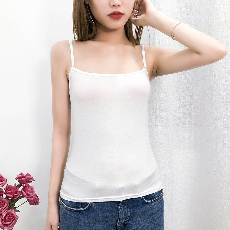 modal tank top 8 Versatile slim-fit vest suspenders sexy sling fashion simple girls' camisole multiple sizes and colors self-designed women's modal tank top sling factory wholesale support customized samples NO.8