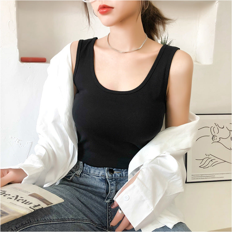 modal tank top 52 ribbing tank top Versatile slim-fit vest suspenders sexy sling fashion simple girls' camisole multiple sizes and colors self-designed women's modal tank top sling factory wholesale support customized samples NO.52