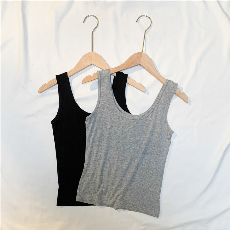 modal tank top 50 Versatile slim-fit vest suspenders sexy sling fashion simple girls' camisole multiple sizes and colors self-designed women's modal tank top sling factory wholesale support customized samples NO.50