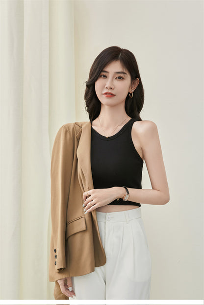 modal tank top  9 plus velvet Slim vest sling new style fashionable sling simple versatile girls' camisole multiple sizes and colors self-designed women's modal tank top plus velvet factory wholesale support customized samples NO.9