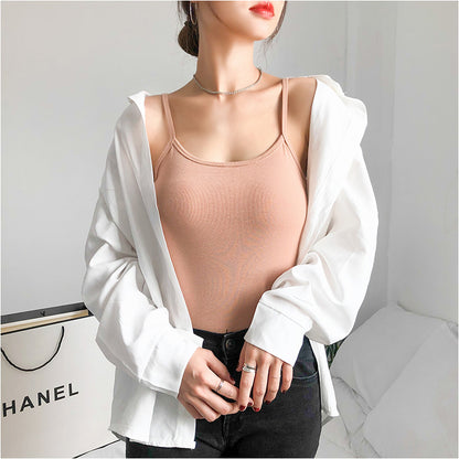 modal tank top 23 Versatile slim-fit vest suspenders sexy sling fashion simple girls' camisole multiple sizes and colors self-designed women's modal tank top sling factory wholesale support customized samples NO.23