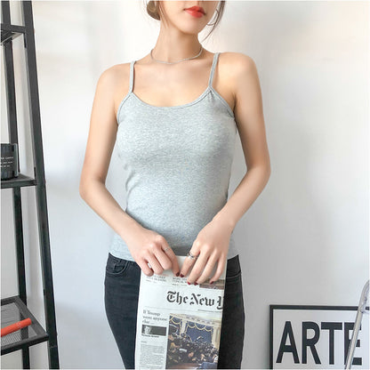 modal tank top 23 Versatile slim-fit vest suspenders sexy sling fashion simple girls' camisole multiple sizes and colors self-designed women's modal tank top sling factory wholesale support customized samples NO.23